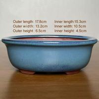 Pot à Bonsaï en Céramique Écologique Durable avec Trous, Petit, Multi-Styles, Glaçure Bleue, pour Sol, Maison et Jardin (Vente en Gros)