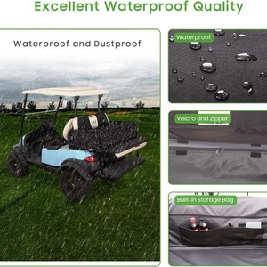 Bolsa de almacenamiento para carrito de golf, compartimento interior impermeable negro, correas desmontables para uso en exteriores - Product Image 4