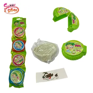 12g Fruit Roll Bubble Gum flip gum roll with sticker