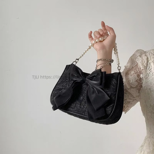 กระเป๋าพื้นผิวยอดนิยมกระเป๋าถือโบว์สีสดใสขนาดเล็กสำหรับผู้หญิงกระเป๋าสะพายไหล่สายเดียวกระเป๋าปาร์ตี้ปาร์ตี้วันที่ - Product Image 4