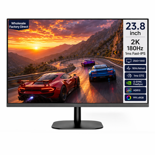 23.8 Inch 2K QHD 180Hz Fast IPS Gaming Monitor OEM ODM Custom Monitor Factory Direct with 2-Year Warranty