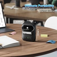 Phomemo M108 taşınabilir termal yazıcı etiket barkod makinesi telefon/Tablet/PC/Mac siyah beyaz 203dpi çözünürlük plastik