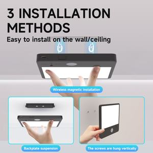 Plafonnier à détecteur de mouvement rechargeable, veilleuse à induction automatique, éclairage LED sans fil pour armoire, chambre, couloir, escalier - Product Image 4