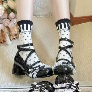 Modernas Zapatillas Mary Jane Estilo Coquette Lolita |   Zapatos de Plataforma con Lazo de Princesa |   Zapatos Planos con Punta Redonda y Tacón Grueso para Mujer, que Alargan la Pierna - Product Image 3