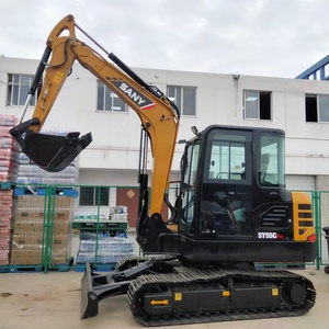 Excavadora de Ruedas Usada SANY SY55C Pro de 5 Toneladas con Bomba de Motor y Rodamientos, Potencia de 43KW, Capacidad de Cucharón de 0.21m - Product Image 1