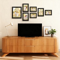 Ensemble simple de cadres photo en bois noir mat écologiques durables imprimés par UV 13x18cm avec couvercle en plexiglas pour montage mural/sur table