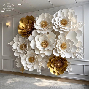 Arte de Pared de Flores de Papel Artificiales Hechas a Mano para Decoración de Fondo de Bodas y Cumpleaños, Restaurante, Hotel, Exclusivo de Fábrica - Product Image 1