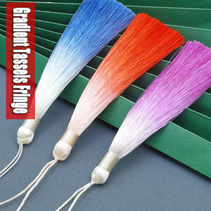 Çift renk degrade ipek püsküller kolye Fringe Charms 13cm DIY ev tekstili anahtar çantası perde konfeksiyon aksesuar cep telefonu - Product Image 1