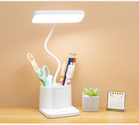 Lampe de bureau LED rechargeable, lampe de table à piles pour bureau d'étude, bureau à domicile, lampe de lecture portable