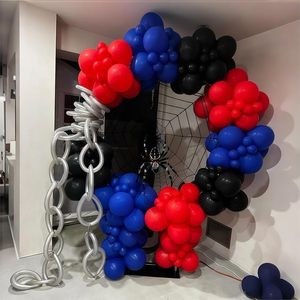 Globos Rojos, Azules y Negros de 12 Pulgadas para Decoraciones de Cumpleaños de Spider-Man, Kit de Globos de Látex de Helio Azul Rey, Rojo y Negro para Niños - Product Image 6