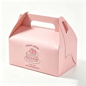 Wholale Bakery Box with Your Brand LOGO Foldable Cup Cake Sweet <strong>Mini</strong> Package Window Snack <strong>Chocolat</strong> - Product Image 1