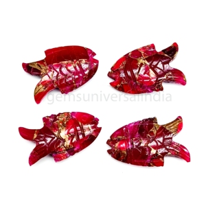 Pendentif en pierre précieuse sculpté à la main en forme de poisson, cuivre rose AAA, turquoise, 25 mm, prix de gros en vrac pour la fabrication de bijoux - Product Image 1