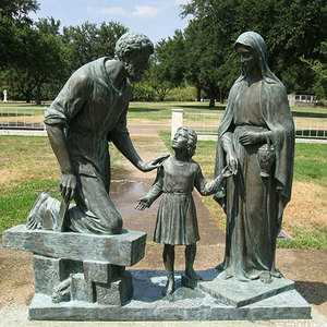 Escultura de la <span class=keywords><strong>Sagrada</strong></span> <span class=keywords><strong>Familia</strong></span> de Bronce de Tamaño Real para Decoración de Iglesias, Escultura Religiosa Cristiana de San José, María y el Niño Jesús - Product Image 1