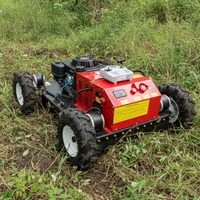 Mesin Pemotong Rumput Beroda Bensin 500mm yang Dapat Disesuaikan dengan Remote Control, Tangki Bahan Bakar Besar, Mesin Pemotong Rumput Profesional dengan Remote Control