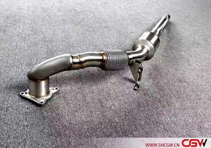 Knalpot kualitas terbaik Downpipe Muffler dengan pelindung panas untuk Audi TT <span class=keywords><strong>2</strong></span>.0T AWD Model tahun 2008-14 - Product Image 3