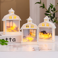 Adorable lampe de table moderne en forme de maison LED blanc chaud à piles veilleuse pour la décoration intérieure