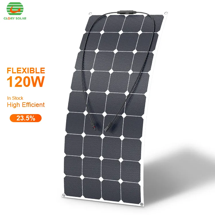 Glory Solar Big Power 120W Panel solar Cargadores flexibles paneles solares flexibles para techo Vehículos RV Yacht Batería