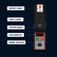 Electroscopio telescópico digital Wanbo-361 WANBO con alarma sonora y luminosa para detección de seguridad telescópica sin contacto de 10 kV