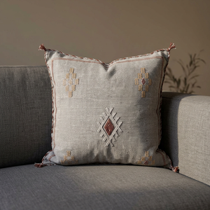 Handmade Customizable Square Embroidered Bohemian Geometric Pattern 100% Silk Envelop Closure <b>Cushion</b> Cover Home Decor Color - Product Image 3