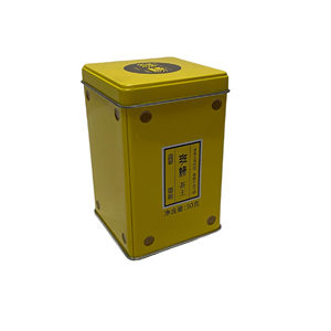 Custom Printed Gift Packaging Box Food Grade Container Square Metal Tea Can