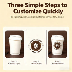 Vasos de Papel Desechables Personalizados al por Mayor de 8 oz, Blancos, Negros y Marrones, con Tapas Recubiertas de PE para Café y Bebidas Calientes - Product Image 6