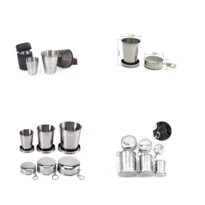 Mini Stainless Steel Hip Flask Shot Glass Mini Cups 1oz 30ml silver black Shot Glass for Whisky Beer Vodka