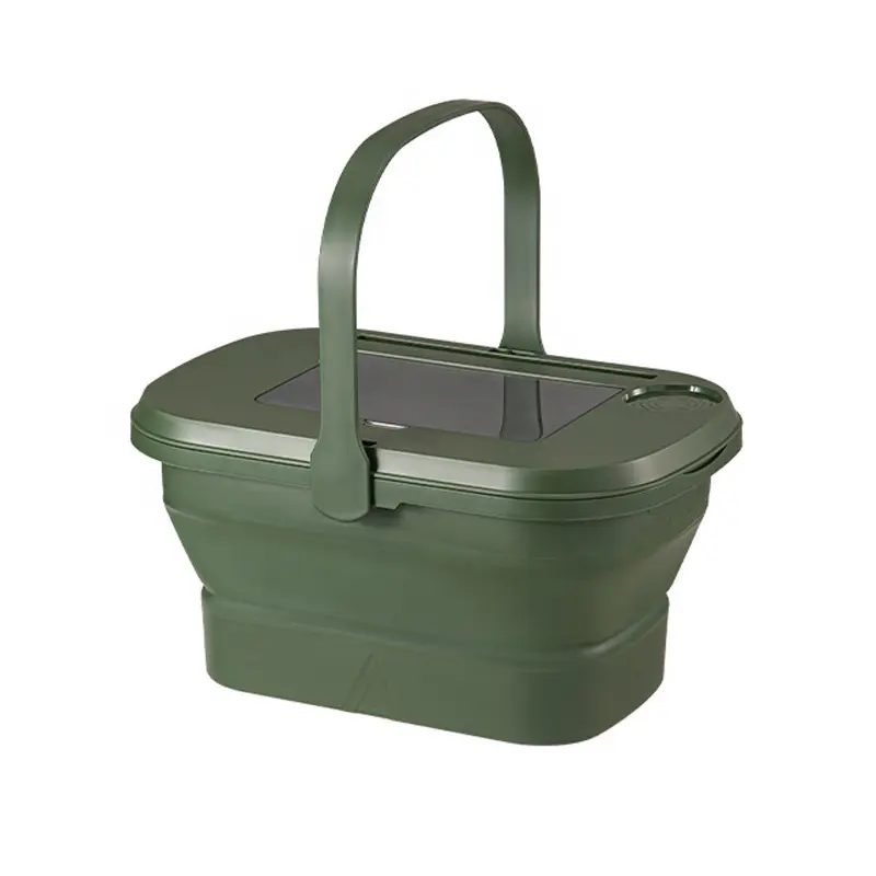 Collapsible Camping Bucket Silicone folding big Basket for traveling