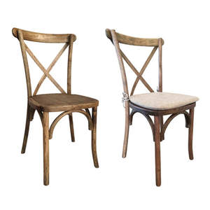 Silla de Madera con Respaldo Cruzado al por Mayor, Silla de Comedor de Madera Maciza con Respaldo Cruzado para Bodas, Sala de Estar - Product Image 1