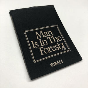 Etiqueta tejida hecha de reciclaje personalizada, etiqueta de cuello de ropa de alta densidad de Damasco, etiquetas de bandera de marca de diseño de logotipo moderno a la moda - Product Image 6