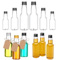 Mini bouteilles de vin en plastique PET transparent de 30/50/60/100/150ml avec bouchon à vis en aluminium pour bière boisson jus lait thé