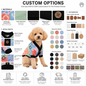 Pull pour chien à col en V imprimé GG color block, cardigan tricoté à manches courtes boutonné, tenue chaude pour animaux de compagnie, support OEM ODM personnalisé - Product Image 3