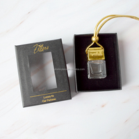 Flacon carré de 8 ml pour diffuseur de parfum de voiture suspendu, flacon vide en verre pour diffuseur de voiture avec emballage en boîte