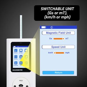เครื่องวัดสนามแม่เหล็กแบบดิจิตอล เครื่องวัดเกาส์ เครื่องวัดเทสลา เครื่องตรวจจับแบบพกพา ช่วงการวัด 0~25k Gs หน้าจอสี - Product Image 5
