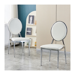 Sıcak satış ucuz altın istiflenebilir tasarım Pu deri yuvarlak geri demir otel sandalye ziyafet olay düğün sandalyeleri - Product Image 6