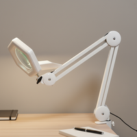 Loupe de bureau électrique moderne en aluminium 5D avec lampe de table flexible à commande USB pour la beauté