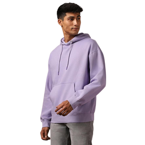 Men's Plain Hoodie <b>Thick</b> <b>Fleece</b> Pullover with Kangaroo Pocket Custom Color OEM Manufacturer - Product Image 6