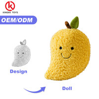 Kinqee En71 Custom Aardbei Superzacht Pluche Geborduurd Kussen Gevuld Fruit Kinderen Rood Decoratief Kussen Unisex Pluche Speelgoed