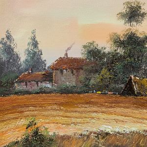 20 In× 24 in dipinti ad olio d'arte dipinti a mano 100% paesaggio classico del campo - Product Image 1