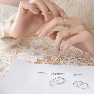 RFJEWEL Etsy الساخن البائع الجملة 925 الاسترليني الفضة مطلي 12 زودياك خاتم أزياء الكريستال حلقة مفتوحة كهدية جميلة - Product Image 4