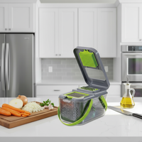 Ensemble de 16 pièces de coupe-légumes multifonctionnel manuel en acier inoxydable pour cuisine moderne, sûr et polyvalent, pour hacher, trancher et râper les oignons et les pommes de terre