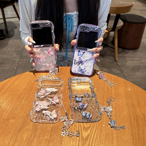เคสโทรศัพท์ TPU ป้องกันการกระแทกแบบพับได้ลายผีเสื้อกากเพชรส่องแสงเป็นประกายวิบวับสำหรับ <span class=keywords><strong>Samsung</strong></span> Galaxy Galaxy Z <span class=keywords><strong>flip</strong></span> 6 5 4 <span class=keywords><strong>3</strong></span> ZFlip5 Flip6 - Product Image 3