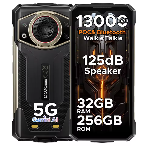Doogee Fire 7 Ultra Rugged Phone 6.6" IPS Screen 64MP Octa-Core Smartphone 5G 256GB 13000mAh Android 15 NFC Mobile Phones