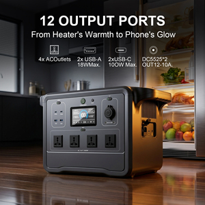 เครื่องกำเนิดไฟฟ้าสำรอง (UPS) ขนาด 350W 700W 1200W 2400W 3600W 6500W พร้อมแบตเตอรี่ลิเธียม Lifepo4 แบบพกพา และแผงโซลาร์เซลล์ - Product Image 5