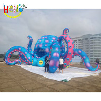 Décorations de scène gonflables OEM pieuvre gonflable géante de scène pour DJ avec lumière LED