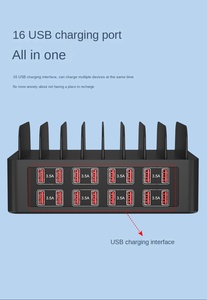 Chargeur de téléphone portable à haute puissance 150W 16 ports, support de stockage, chargeur USB multi-ports, station de <span class=keywords><strong>charge</strong></span> - Product Image 4