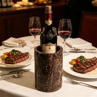 Seau à glace de luxe personnalisé en marbre naturel pour champagne, bière, boissons, refroidisseur de vin pour bar et fête
