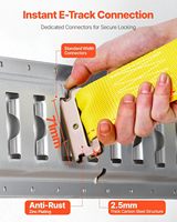 Sangles à cliquet pour rail E, 2 po x 15 pi, robustes, pour fixation de cargaison, résistance à la rupture de 4400 lb, avec fixation standard pour rail E