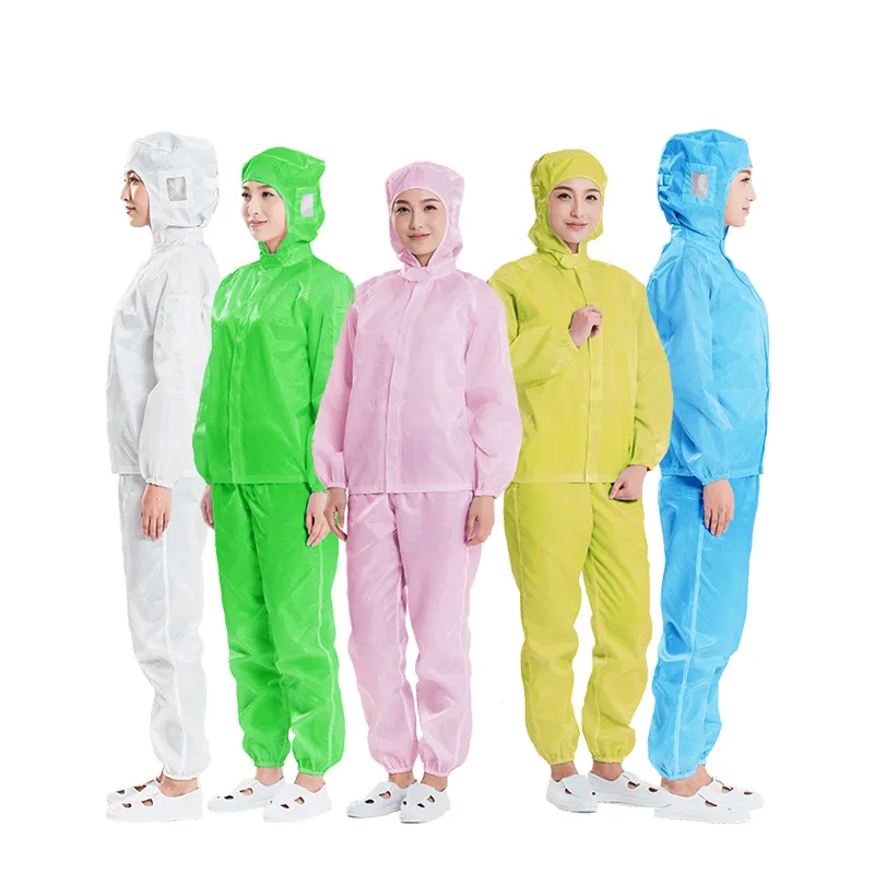 Esd jumpsuit bebas debu, pakaian kerja konstruksi Anti statis untuk pria, beberapa skenario aplikasi