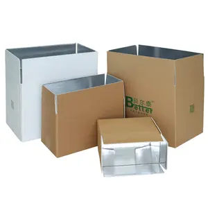 定制尺寸可折叠防水新鲜水果蔬菜食品铝箔保温运输包装盒