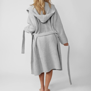 Custom Soft <strong>Thermal</strong> Microfiber V-neck Full-Length Bathrobe for <strong>Women</strong> Cozy Fluffy Homewear Lounge Gown with <strong>Long</strong> <strong>Sleeves</strong> - Product Image 5
